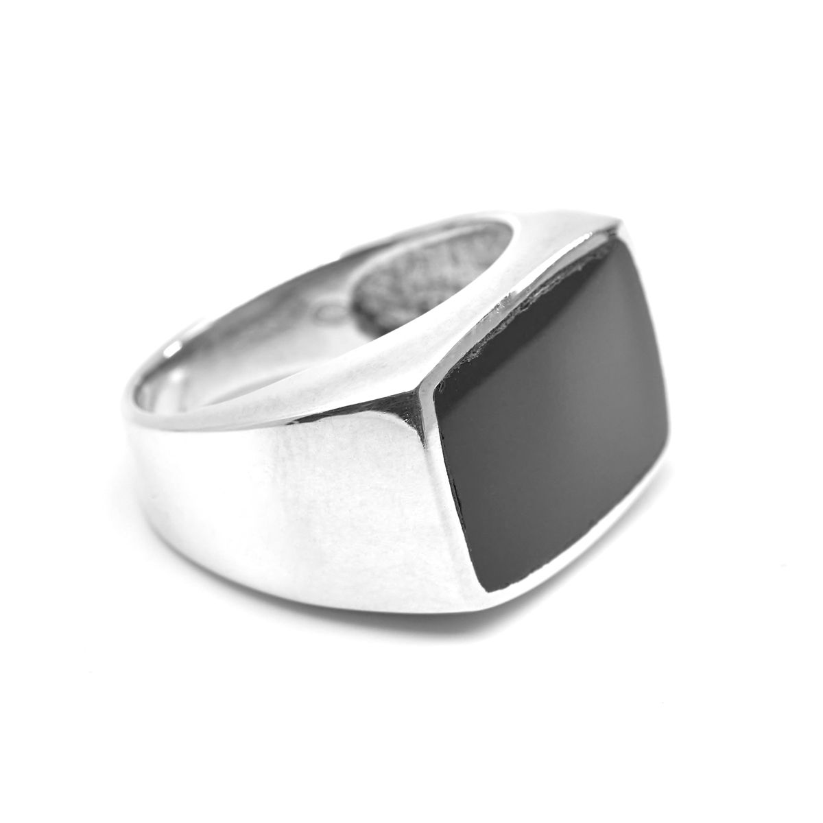 Bague onyx argent Charles chevalière